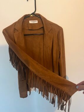 Glamorous Brown Suede Fringe Jacket